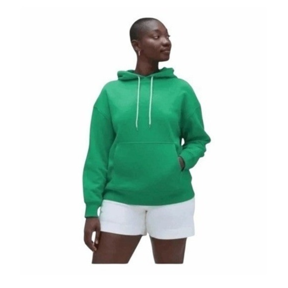 Everlane The Track Organic Cotton Hoodie Pullover Green Fleece Knit XS